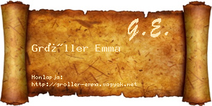 Gröller Emma névjegykártya